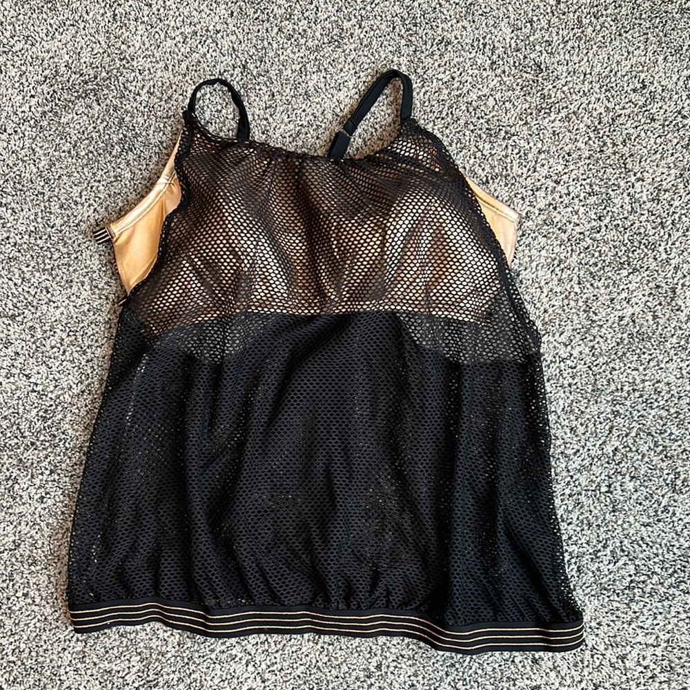 NWT SEXY Swim by cacique black fishnet and gold size 22.